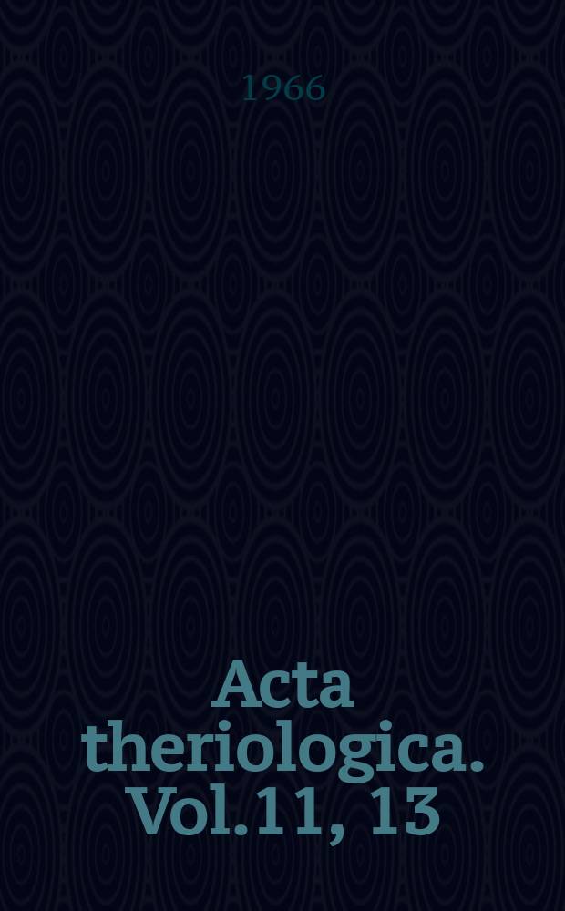 Acta theriologica. Vol.11, 13 : On a relation between the number of traps in a point of catch and trappability of small rodents