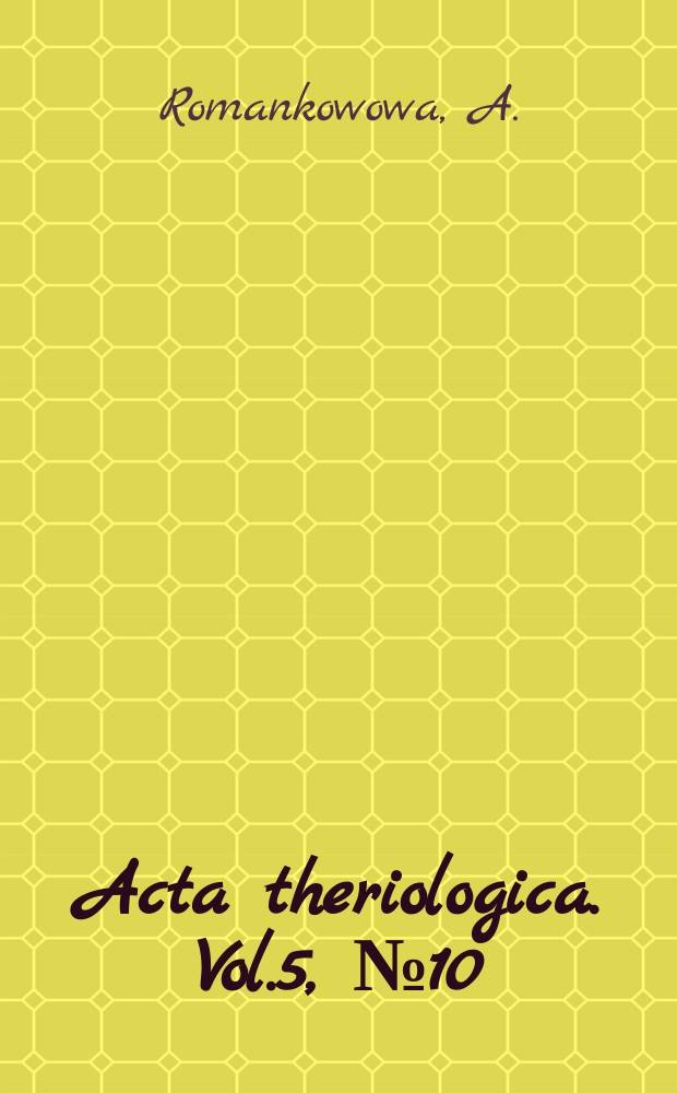 Acta theriologica. Vol.5, №10 : The sesamoid bones of the autopodia of bats