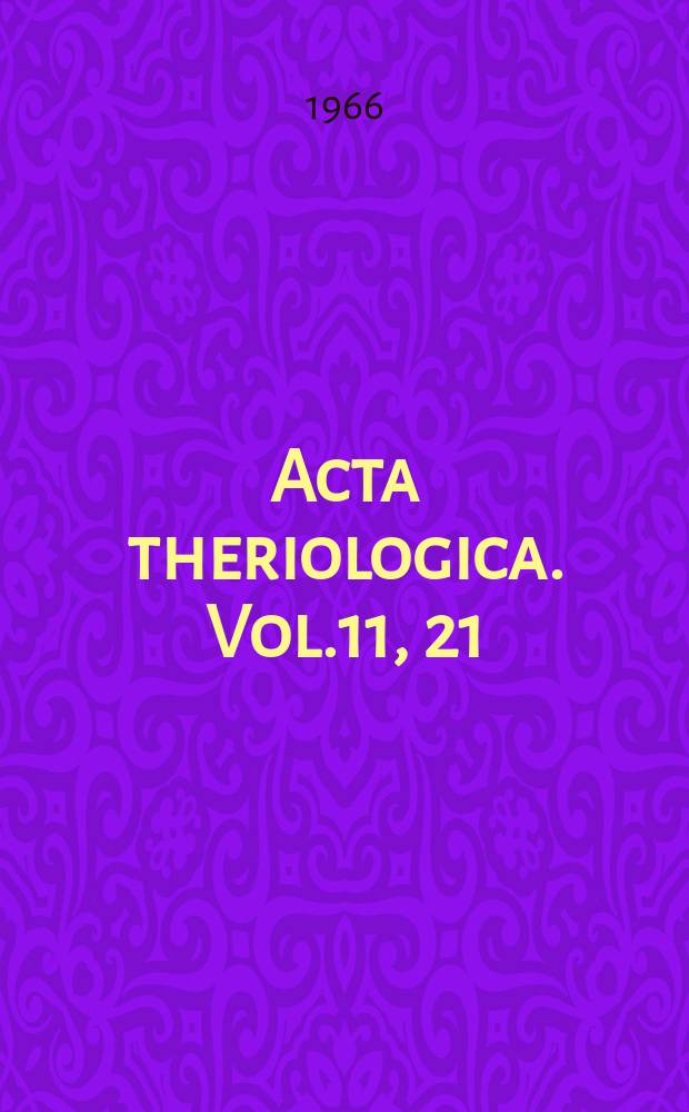 Acta theriologica. Vol.11, 21 : Studies on the European hare S.
