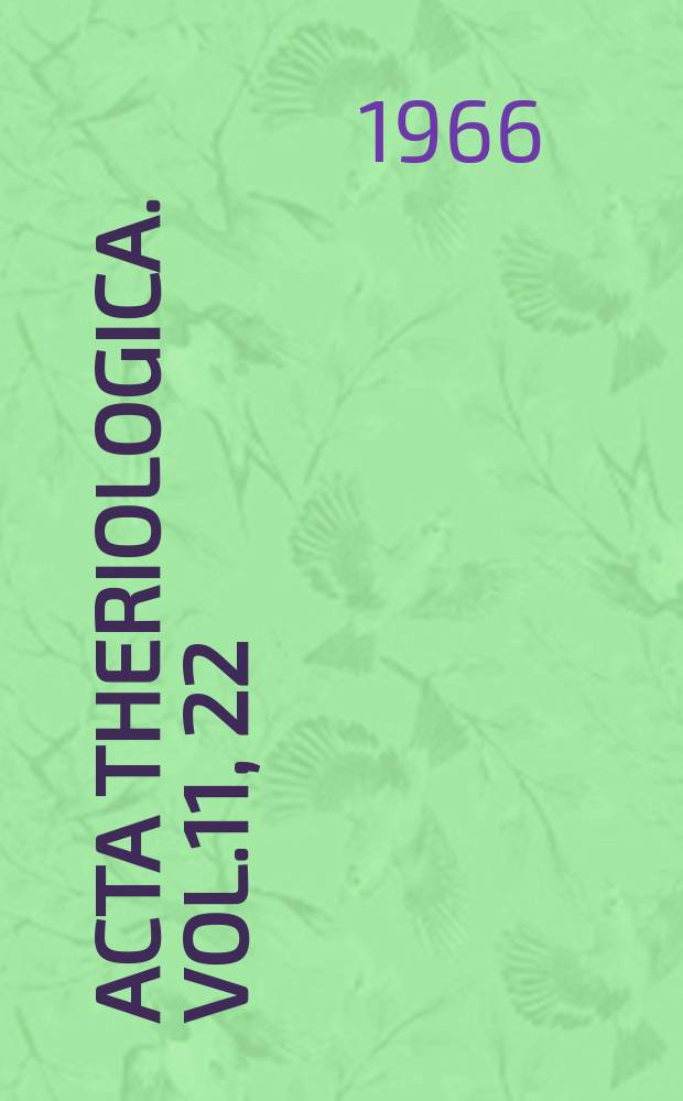 Acta theriologica. Vol.11, 22 : Forschungen über den Feldhasen