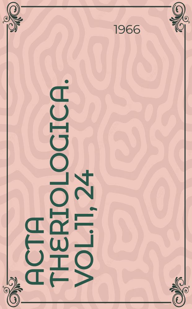 Acta theriologica. Vol.11, 24 : Studies on the European hare