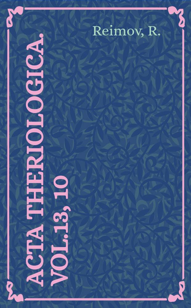 Acta theriologica. Vol.13, 10 : Some indices of the behaviour of wild and laboratory house mice in a mixed population