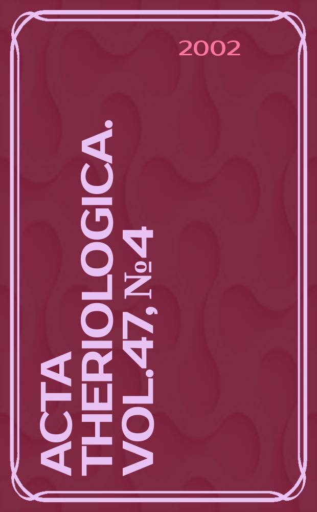 Acta theriologica. Vol.47, №4