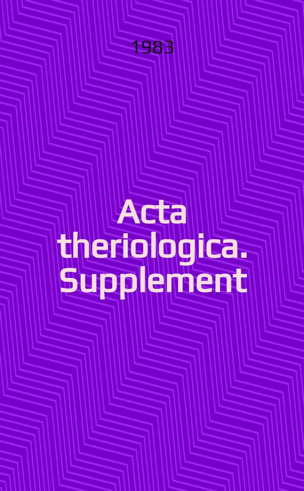 Acta theriologica. Supplement
