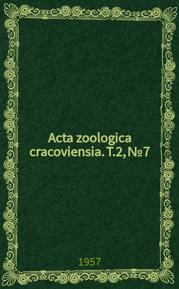 Acta zoologica cracoviensia. T.2, №7 : Über Felsenspringer aus Kreta und den Balkanländern (Thysanura, Machilidae)