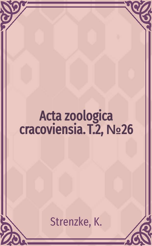 Acta zoologica cracoviensia. T.2, №26 : Axelsonia tubifera n. ap., ein neuer arthropleoner Collembole mit Geschlechtsdimorphismus aus der brasilianischen Mangrove