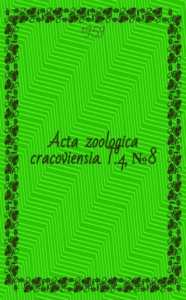 Acta zoologica cracoviensia. T.4, №8 : The Syrphidae of the Polish Tatra Mts. (Diptera)