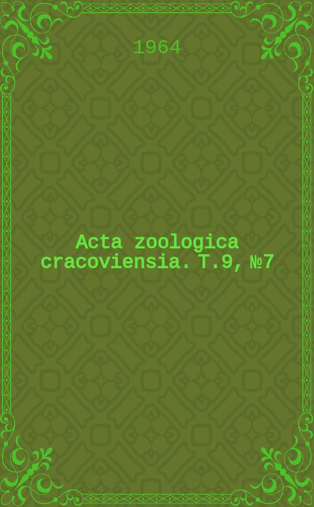 Acta zoologica cracoviensia. T.9, №7 : Le catalogue des col&eacute;opt&egrave;res cavernicoles de Roumanie (Coleoptera)