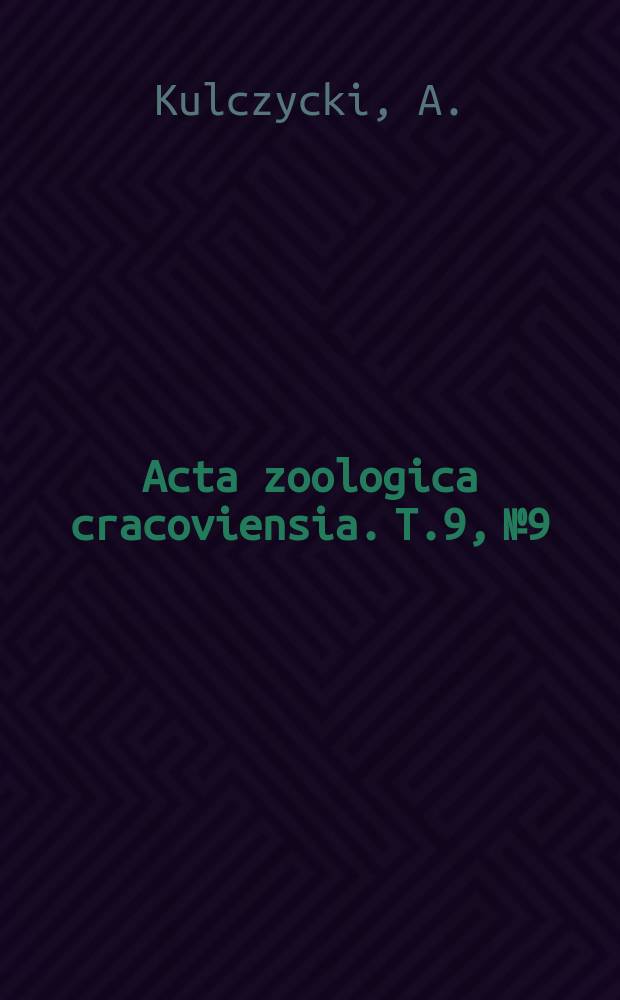 Acta zoologica cracoviensia. T.9, №9 : Badania nad składem pokarmu sów z Beskidu Niskiego