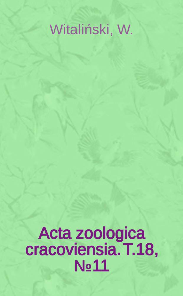 Acta zoologica cracoviensia. T.18, №11 : New species of the Genus Leptogamasus ...