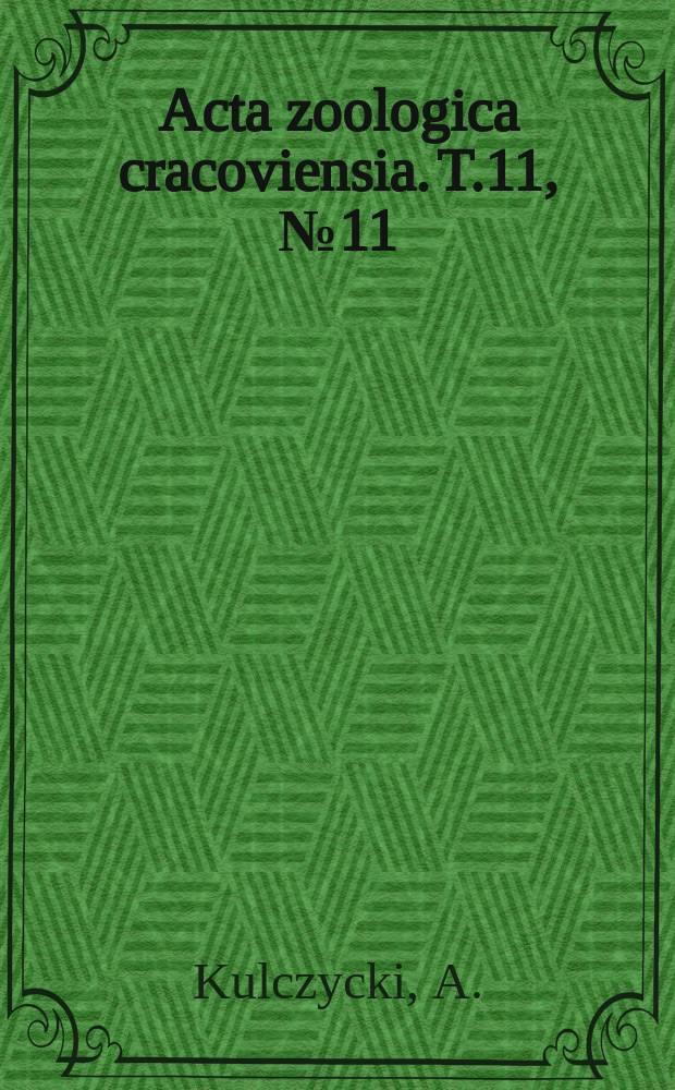 Acta zoologica cracoviensia. T.11, №11 : Ptaki parku w tańcucie