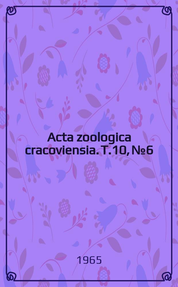 Acta zoologica cracoviensia. T.10, №6 : Contribution à la connaissance du groupe d'espèces Lithobius (Monotarsobius) micro Meinert, L. (M.) burzenlandkus (Verhoef) et L. (M.) sciticus n. sp. (Chilopoda, Lithobiomonpha)