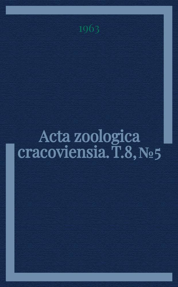 Acta zoologica cracoviensia. T.8, №5 : Tortricoidea (Lepidoptera) from Iran