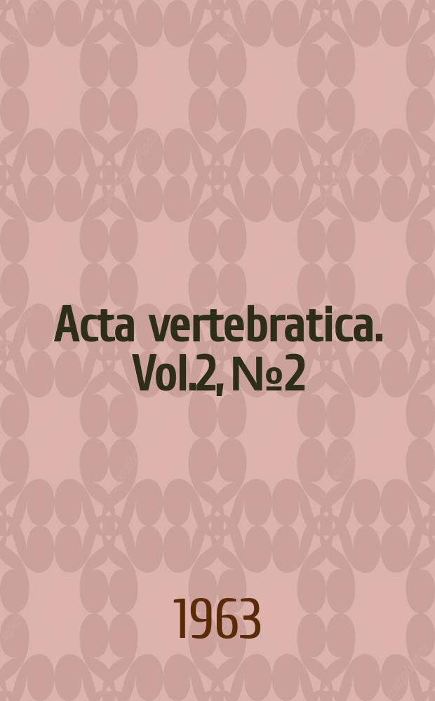 Acta vertebratica. Vol.2, №2 : Ecological studies on the mute swan (Cygnus olor) in Southeastern Sweden