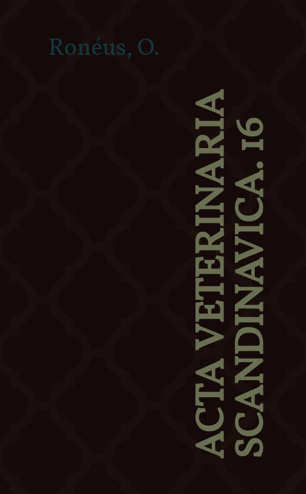 Acta veterinaria scandinavica. 16 : Studies on the aetiology and pathogenesis of white spots in the liver of pigs