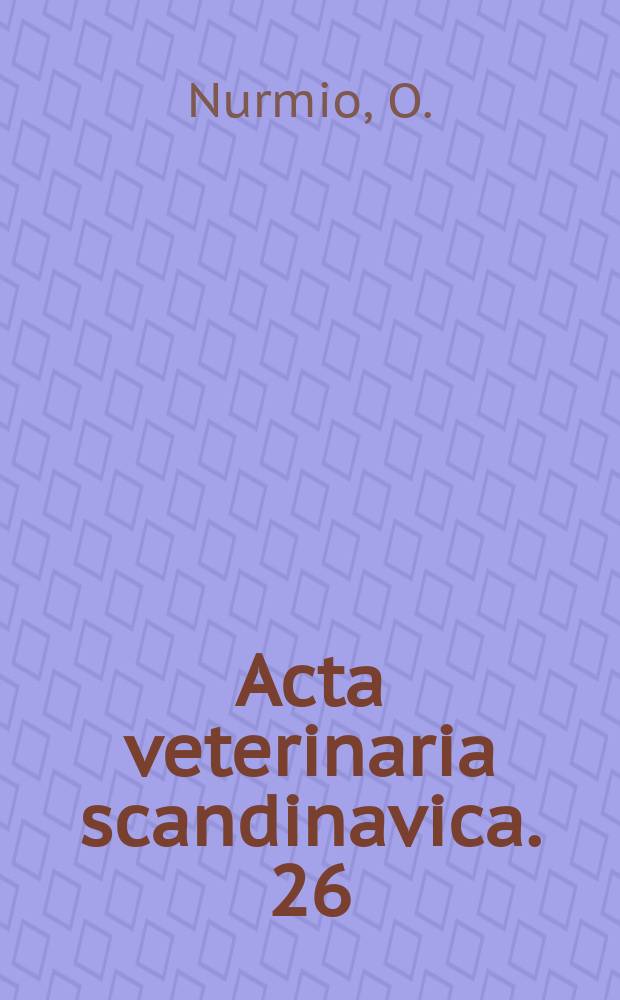 Acta veterinaria scandinavica. 26 : On plasma calcium regulation in paresis puerperalis hypocalcemica in cattle