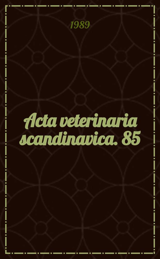 Acta veterinaria scandinavica. 85 : Medetomidine, a novel L₂ agonist for veterinary ...