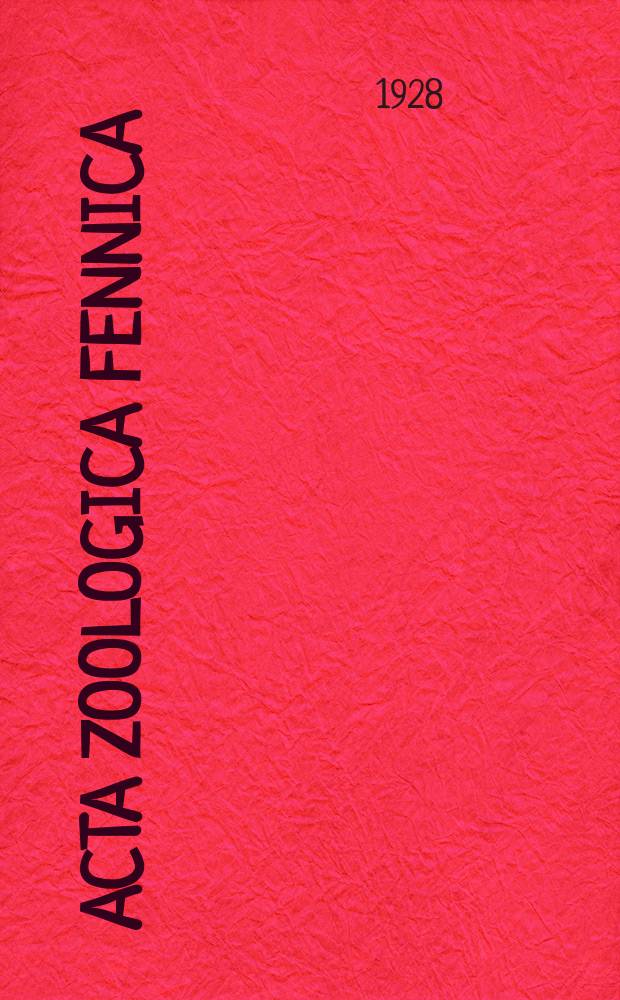 Acta zoologica fennica : Edidit Societas pro fauna et flora fennica. №4 : &Ouml;kologisch - limnologische Untersuchungen &uuml;ber die Boden - und Tiefenfauna in einigen Seen n&ouml;rdlich vom Ladoga - See