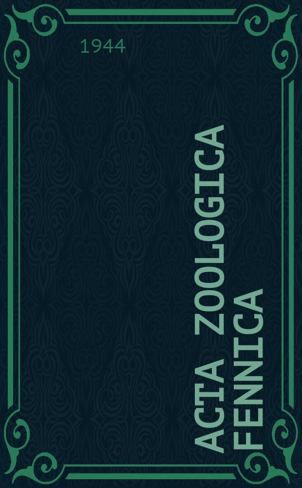 Acta zoologica fennica : Edidit Societas pro fauna et flora fennica. №43 : Untersuchungen über die an Fischen in Finland lebenden Monogetischen Trematoden