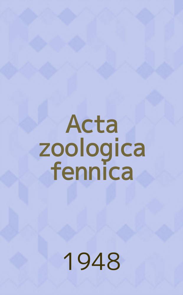 Acta zoologica fennica : Edidit Societas pro fauna et flora fennica. №54 : Chromosomenstudien an Araneen