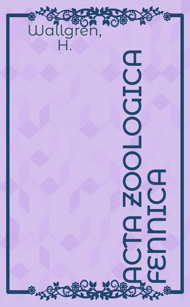 Acta zoologica fennica : Edidit Societas pro fauna et flora fennica. №84 : Energy metabolism of two species of the genus Emberiza as correlated with distribution and migration