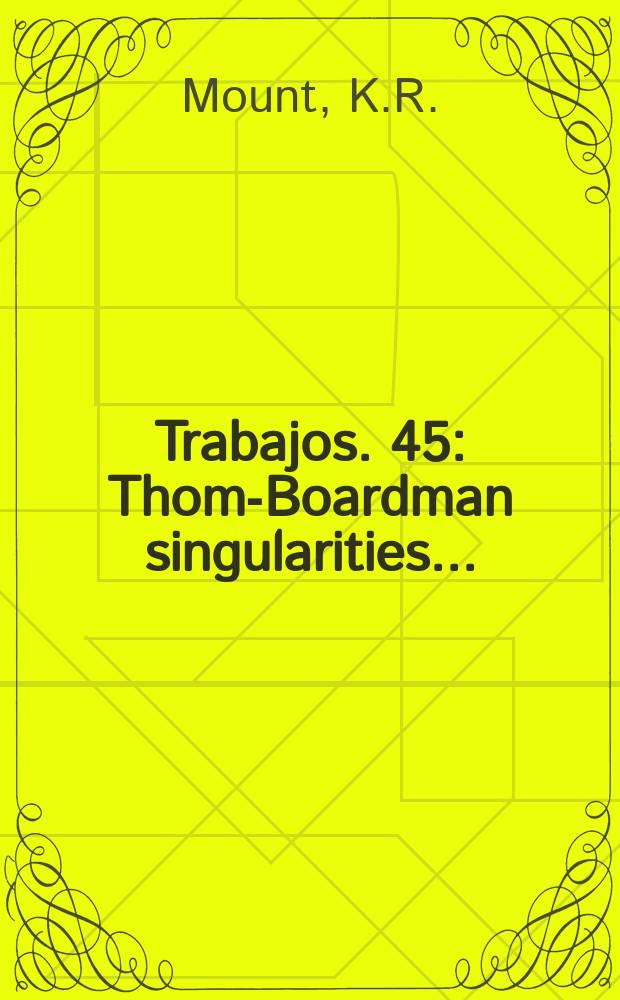 [Trabajos]. 45 : Thom-Boardman singularities ...