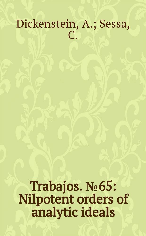 [Trabajos]. №65 : Nilpotent orders of analytic ideals