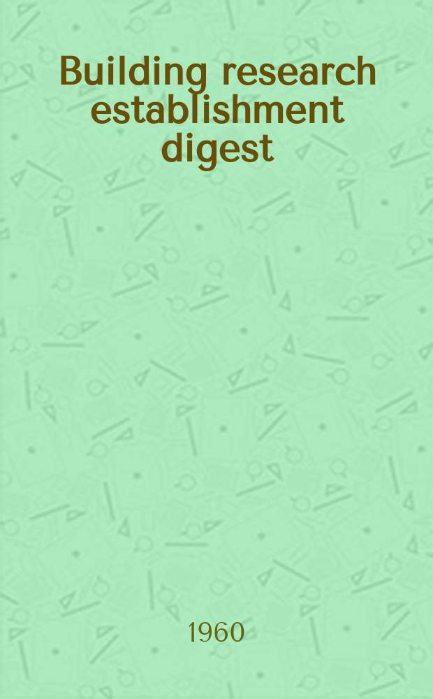 Building research establishment digest : Questions and answers on underground drainage