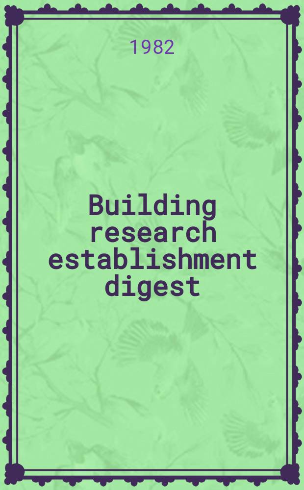 Building research establishment digest : Selection of windows by performance