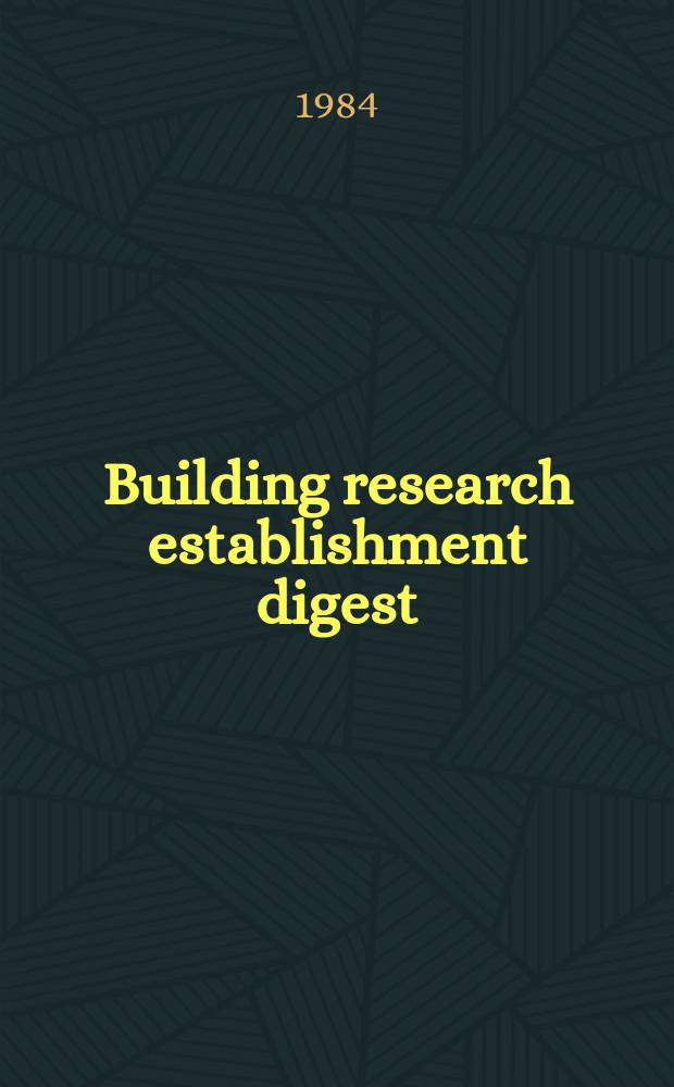 Building research establishment digest : Access to domestic underground drainage ...