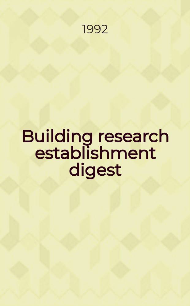 Building research establishment digest : Relocatable buildings ...