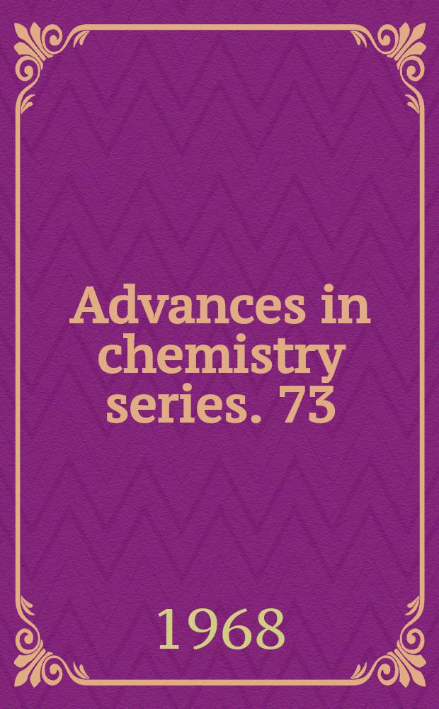 Advances in chemistry series. 73 : Trace inorganics in water