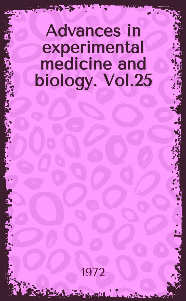 Advances in experimental medicine and biology. Vol.25 : Glycolipids, glycoproteins and mucopolysaccharides of the nervous system