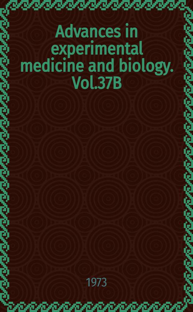 Advances in experimental medicine and biology. Vol.37B : Oxygen transport to tissue