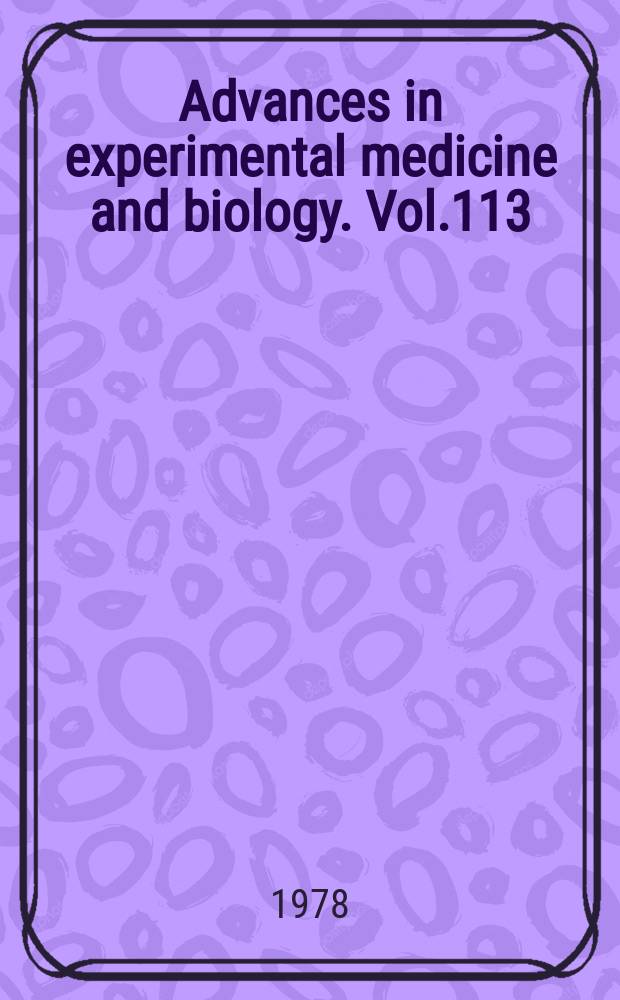 Advances in experimental medicine and biology. Vol.113 : Parkinson’s disease