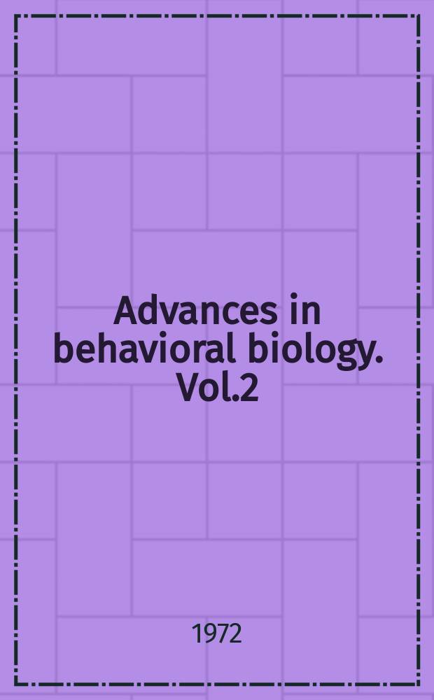 Advances in behavioral biology. Vol.2 : The Neurobiology of the amygdala