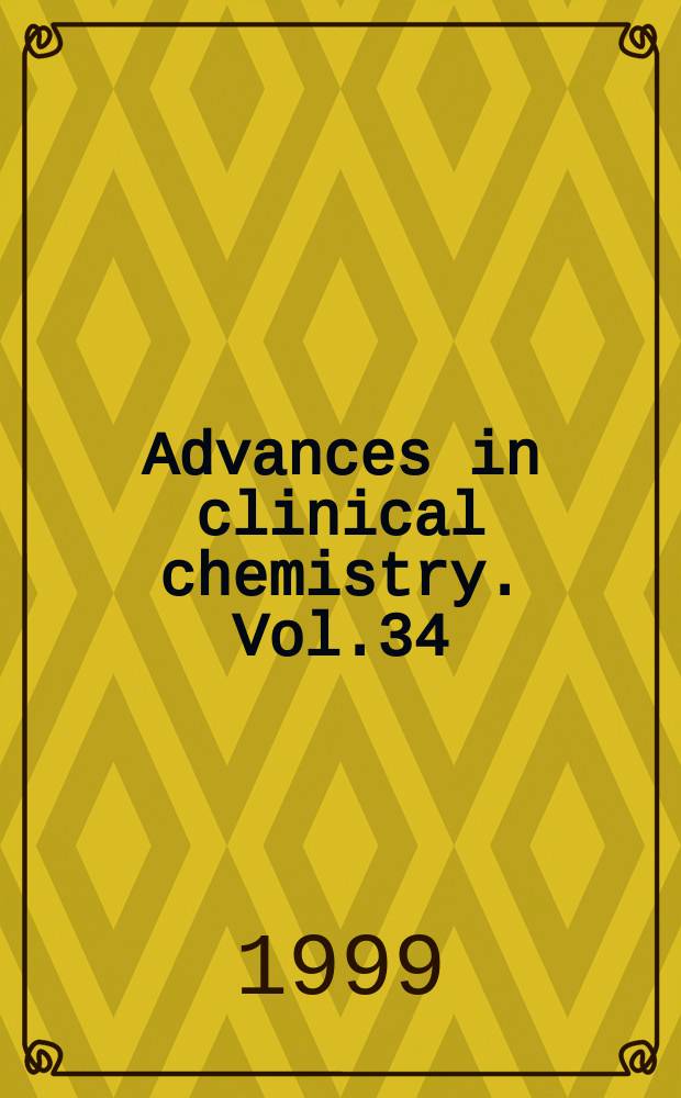 Advances in clinical chemistry. Vol.34 : Cumulative subject index. Volumes 1-33