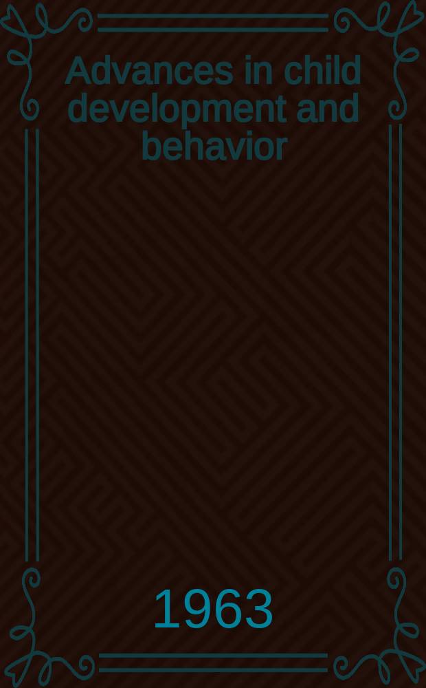 Advances in child development and behavior