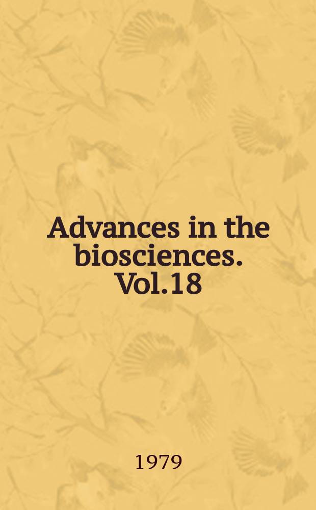 Advances in the biosciences. Vol.18 : Presynaptic receptors