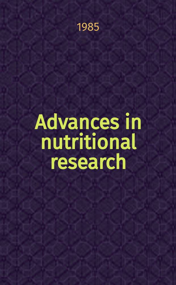 Advances in nutritional research
