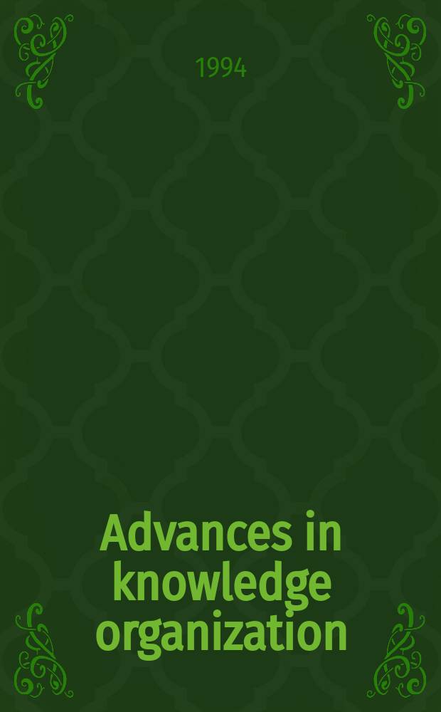 Advances in knowledge organization