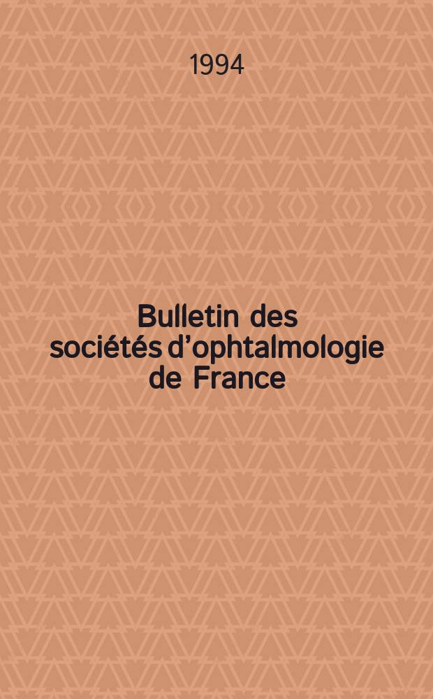 Bulletin des sociétés d’ophtalmologie de France : L’Angle irido-cornéen et sa pathologie