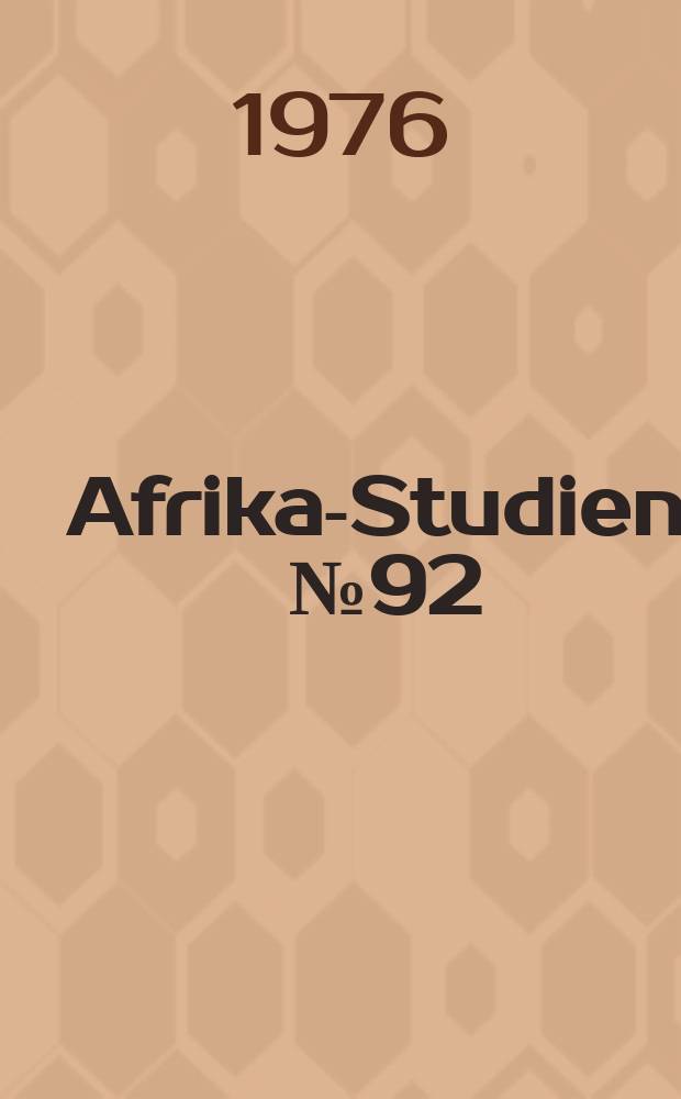 Afrika-Studien. №92 : Ethiopia