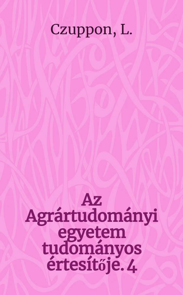 Az Agrártudományi egyetem tudományos értesítője. 4 : Tolna-baranyai sváb juh és Ile de France fojták hibridjeinek gazdasági értekelese