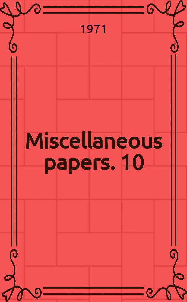 Miscellaneous papers. 10 : Gemengde bedrijvigheid