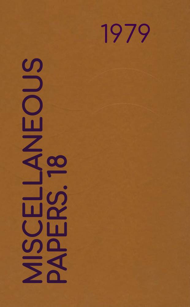 Miscellaneous papers. 18 : On the evolution of behaviour in carabid beetles