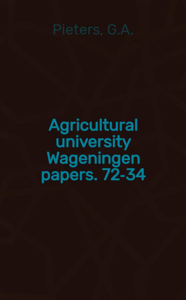 Agricultural university Wageningen papers. 72-34 : Measurements of leaf ...