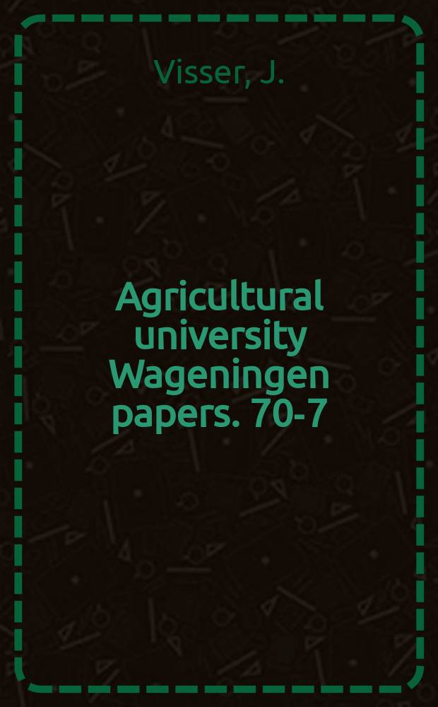 Agricultural university Wageningen papers. 70-7 : Studies on lipoamide dehydrogenase