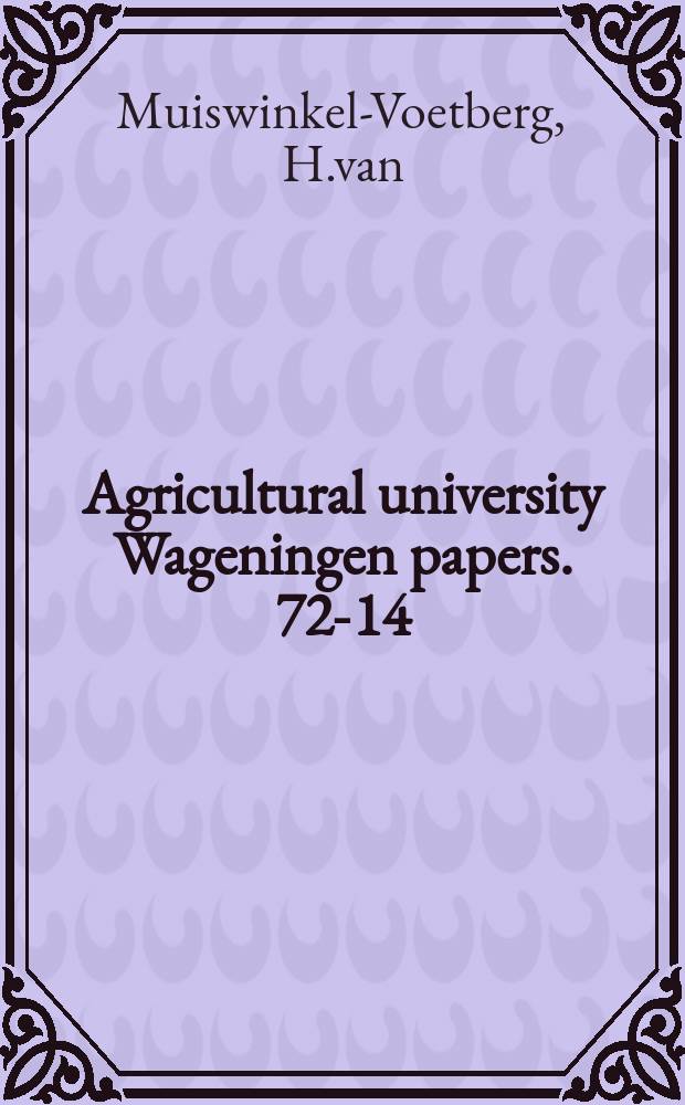 Agricultural university Wageningen papers. 72-14 : Binding of small molecules to Lipoamide de dehydrogenase