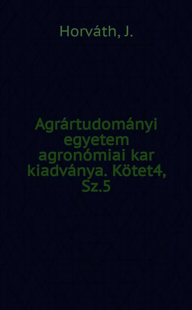 Agrártudományi egyetem agronómiai kar kiadványa. Kötet4, Sz.5 : A faj keletkezésének néhány kérdése a streptomyceseknél